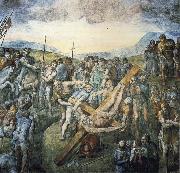 Michelangelo Buonarroti The crucifixion of the Hl. Petrus Spain oil painting artist